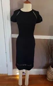 Stunning Black Short Sleeve Dress By Bottega Veneta!! Size 40 (US 4)!! - Picture 1 of 13