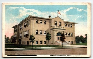 Postkarte Washington School Devils Lake North Dakota ND WB PM 1922 - Bild 1 von 2