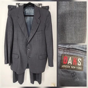 Vintage Tweed Wolle blau grau Nadelstreifen 2 Teiler Anzug | Vintage Daks London - Bild 1 von 11