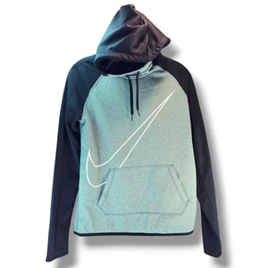 Nike Dri Fit Black Gray Pullover Hoodie Men's Size S Swoosh Color Block Pockets  - Picture 1 of 10