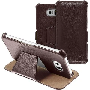 Echt-Lederhülle für Samsung Galaxy S6 Leder-Case braun + Glasfolie - Zdjęcie 1 z 6
