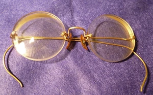 Antique Ful-Vue Thick Glass Eyeglasses in gold colored frames - Picture 1 of 8