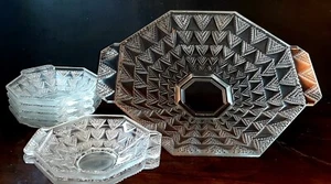 Set dessert Signé Verlys verre  Art Deco France - Foto 1 di 9
