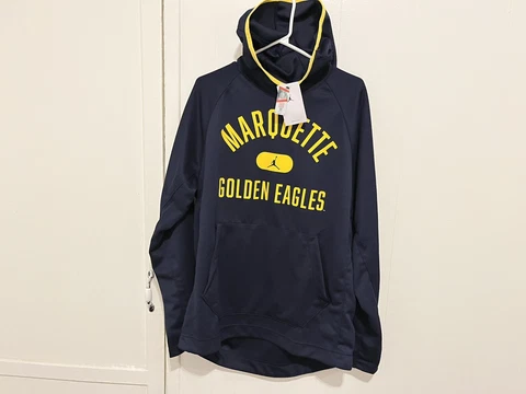 Nike Jordan Marquette Golden Eagles Basketball Hoodie Sweater Jacket Mens Large Cover