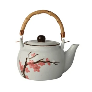 Japanische Teekanne Kanne Kyusu Tee grün Japan Teapot sakura Kirschblüten - Bild 1 von 4