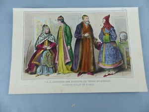 GRAVURE ancienne vers 1850 costumes RUSSIE TOMSK SIBERIE fille de KAZAN ,106 - Picture 1 of 1