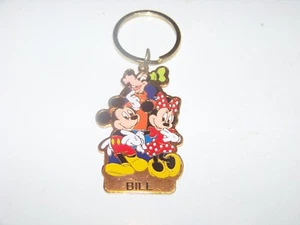 WDW Walt Disney World Mickey & Minnie Mouse & Goofy Llavero Grabado “BILL” - Imagen 1 de 2