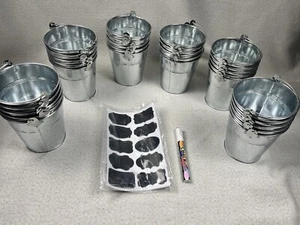 30 Pcs Small Galvanized Metal Buckets Bulk 5 X 4.5 Silver 5 L - Picture 1 of 11