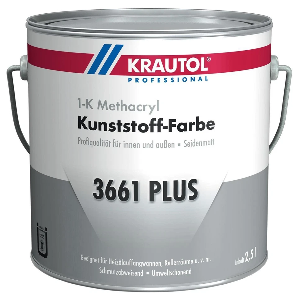 €16,00L 2,5 L Krautol 1-K-Methacryl 3661 Plus Kunststoff-Farbe hellgrau Beton