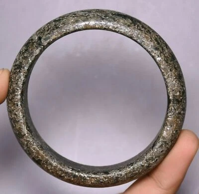 Brazalete Brazalete Antiguo Joyería Talla Jade Natural China Raro 7CM Foto 1 de 4