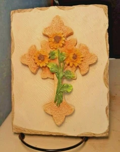 SUNFLOWER CROSS PLAQUE - Picture 1 of 7