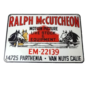 Vintage Ralph Filmschild - Film Vieh Pferde Porzellan Gasschild - Bild 1 von 15