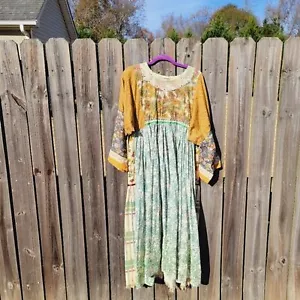Vintage Quilt Prairie Cottagecore Maxi Dress Size Large 12 Fit - Picture 1 of 12