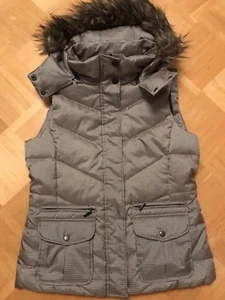 NEU! Esprit Weste mit Kapuze und Fell braun beige kariert Größe M - Bild 1 von 8