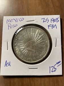 MEXICO ~ 1905  ZS FM ~ SILVER PESO ~ ABOUT UNCIRCULATED