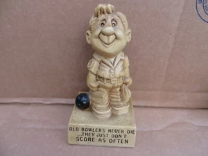 Vintage 1970's Cm Paula Co Figure Old Bowlers Dont Die They Dont Score Often - Picture 1 of 4