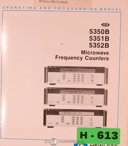 Hewlett Packard 5350B, 5351B 5352B Mikrowellentheken Benutzerhandbuch mit Elektrik - Bild 1 von 14