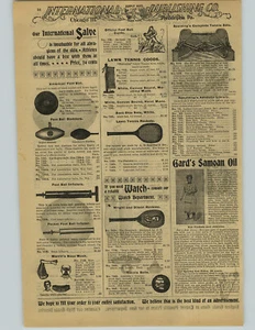 1897 PAPER AD Morrill Football Nose Mask Wright & Ditson Tennis Rugby Football - Picture 1 of 2
