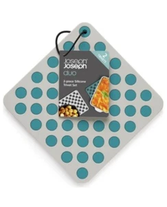 Joseph Joseph Duo Silicone 2 Pack Trivets - Multicoloured Protective Heat Mats - Picture 1 of 6