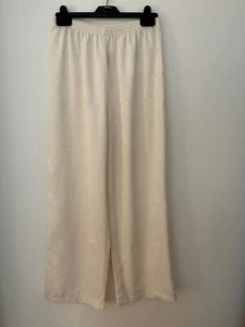 Natori Women's Wide Leg Pants Jacquard Ivory Color - Size M Pre-owned - Picture 1 of 6