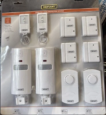 Defiant Wireless Home Security Protection System Complete 4 Door/window 2 Motion - Image 1 of 3
