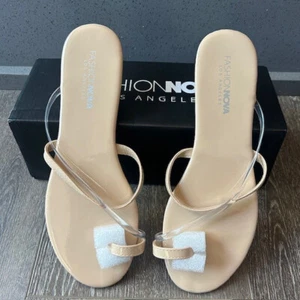 Fashion Nova Slotted N Nude Sandals To The Beach Brand New with Box Size 9 - Picture 1 of 6