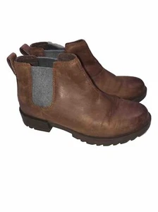 Sorel Donna Emelie II Chelsea WP Ambra Scura/Tabacco Impermeabile Taglia 6 - Foto 1 di 12
