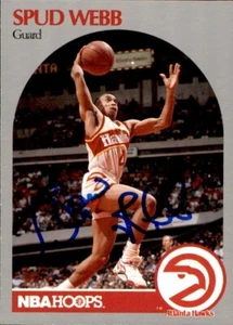 Spud Webb 1990-91 Hoops #35 Atlanta Hawks Autographed Basketball Card NC State - Picture 1 of 2