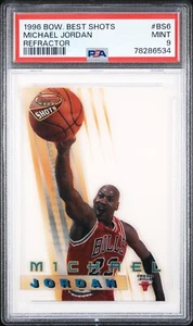 1996 Bowmans Best Shots Michael Jordan Refractor #BS6 Chicago Bulls PSA 9 - Picture 1 of 2