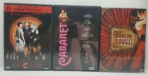 PELICULA DVD PACK CINE MUSIC HALL (CHICAGO+CABARET+MOULIN ROUGE) - Imagen 1 de 7