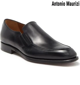 ANTONIO MAURIZI NIB $495 APRON BLACK LEATHER LOAFER. MADE IN ITALY. SZ 44/11 - Picture 1 of 10