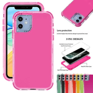 Silicone Shockporoof Case Hybrid Hard Cover For iPhone 13 12 11 Pro Max SE XR 8 - Picture 1 of 53