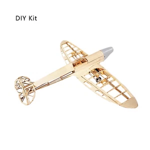 WWII British Spitfire Fighter Balsa Wood Aircraft KIT RC Model Skin UnassembleDt - Picture 1 of 12