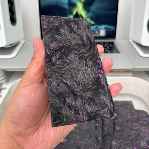 Foglio viola fibra di carbonio fibra di carbonio tritata per materiale manico coltello fai da te - Foto 1 di 12