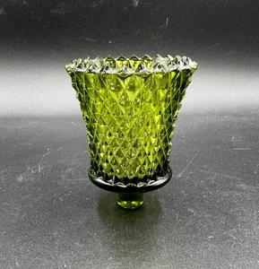 Aplique portavelas taza votiva verde vidrio Indiana ¡solo corte dimond! - Imagen 1 de 3