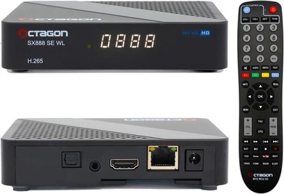Octagon SX888 SE V2 WL Full HD H.265 IP-Receiver, WiFi, USB, HDMI, Schwarz - Bild 1 von 4