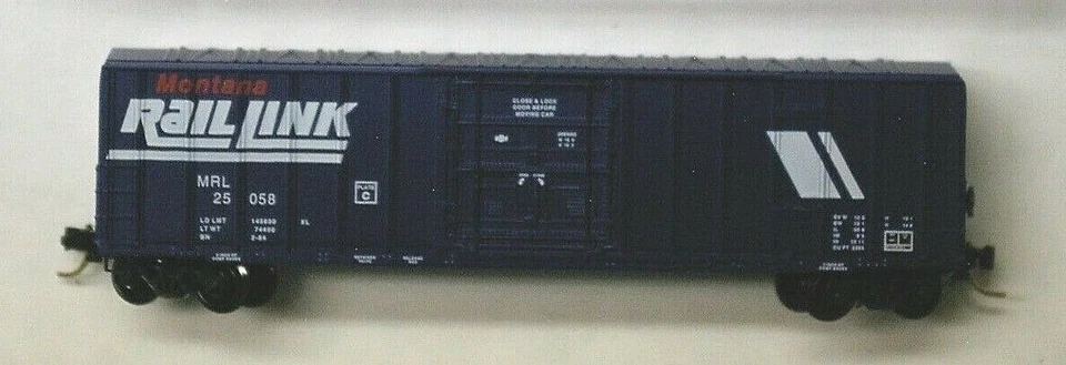 N MICRO TRAINS 27240 MRL Montana Rail Link 50' Ribside Plug Door Box  Rd# 25058 - Image 1 of 1