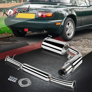 3.5" Burnt Tip Muffler Catback Exhaust for 90-97 Mazda Miata MX-5 NA 1.6L/1.8L - Picture 1 of 5