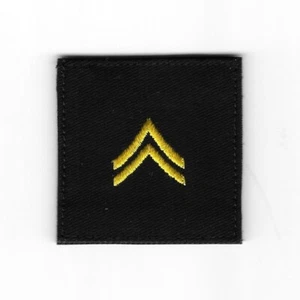 Corporal Rank Patch E4 Yellow Black 2"x2" inch Fits For VELCRO® BRAND Loop side - Picture 1 of 2