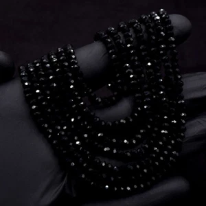 7 Strand Amazing Cut Black Spinel 305 Cts Beaded Beautiful Necklace VK 25 E660 - Imagen 1 de 3
