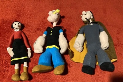 Lote de 3 peluches Popeye. Oliva, Popeye y Popeye vampiro Foto 1 de 4
