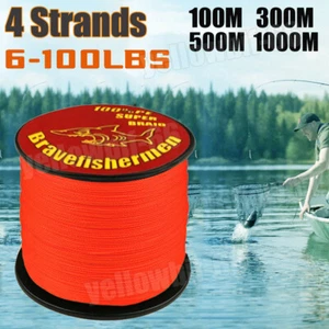 Línea de Pesca Naranja Súper Fuerte Multifilamento PE Trenza 4 Hilos Línea 100M-1000M - Imagen 1 de 21