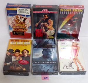 #25 Lot 6 Sealed VHS Blazing Saddles/Wild West/Something About Mary/Star Trek ++ - Picture 1 of 1