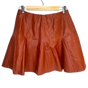 Very J Caramel braun Kunstleder gefüttert Kreis Skater Minirock Damen Gr. M - Bild 1 von 11
