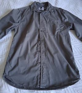 Topman mens shirt Green/Khaki Long Sleeved Button Up 100% Cotton UK M - TOP MAN - Picture 1 of 12