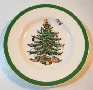 SPODE CHRISTMAS TREE PATTERN BREAD PLATE (S) 6 1/2" S3324 - Picture 1 of 3