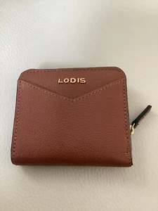 Lodis Flynn Foldover Snap Zip RFID Blocking Card Holder + Change Pocket Brown - Picture 1 of 12