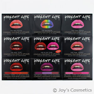 2 VIOLENT LIPS Temporary Lip Tattoo Sticker "Pick Your 2 Type" - Total 6 sheet  