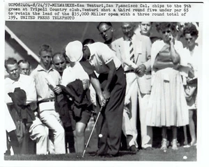 1957 Pressefoto Golfer Ken Venturi am 9. im Tripoli Country Club Miller geöffnet - Bild 1 von 2