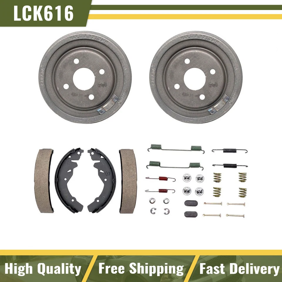 Rear Brake Drums & Brake Shoes Hardware Spring Kit Fits 1983-1986 Dodge 600 - Image 1 of 4